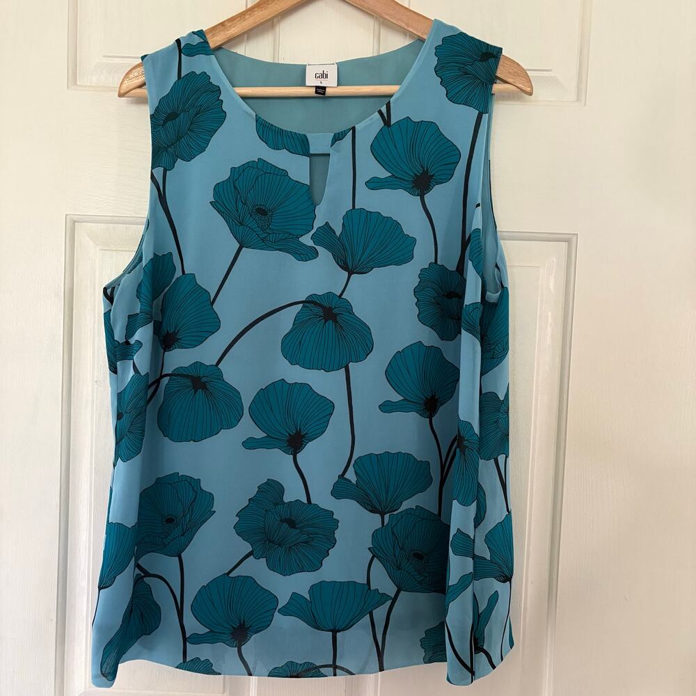 Cabi Poppy Top sleeveless blouse tank size L